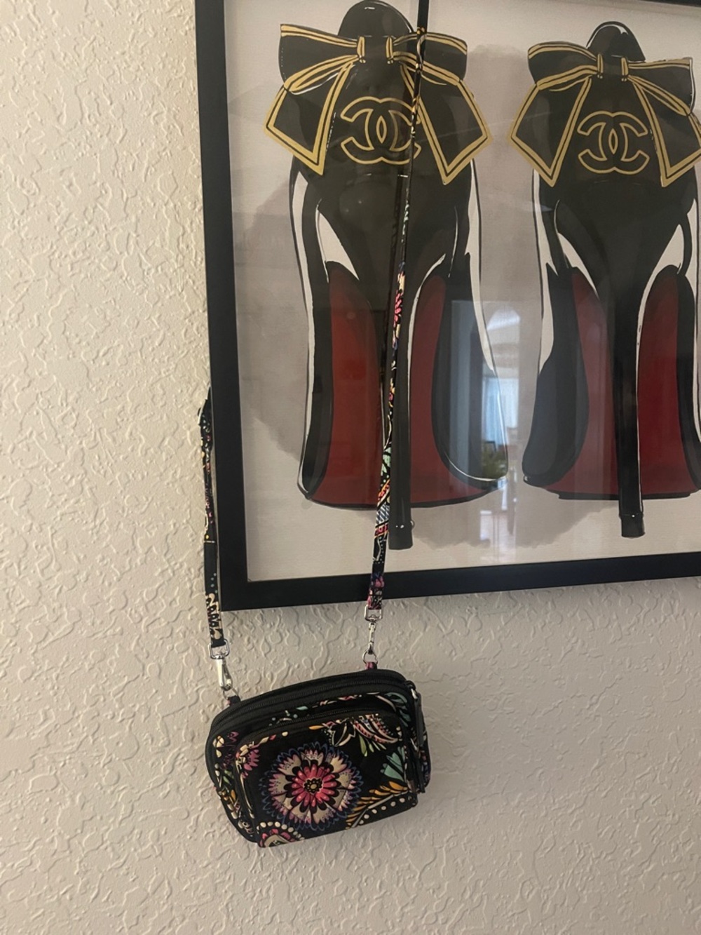 Vera Bradley Floral Crossbody Bag in Black